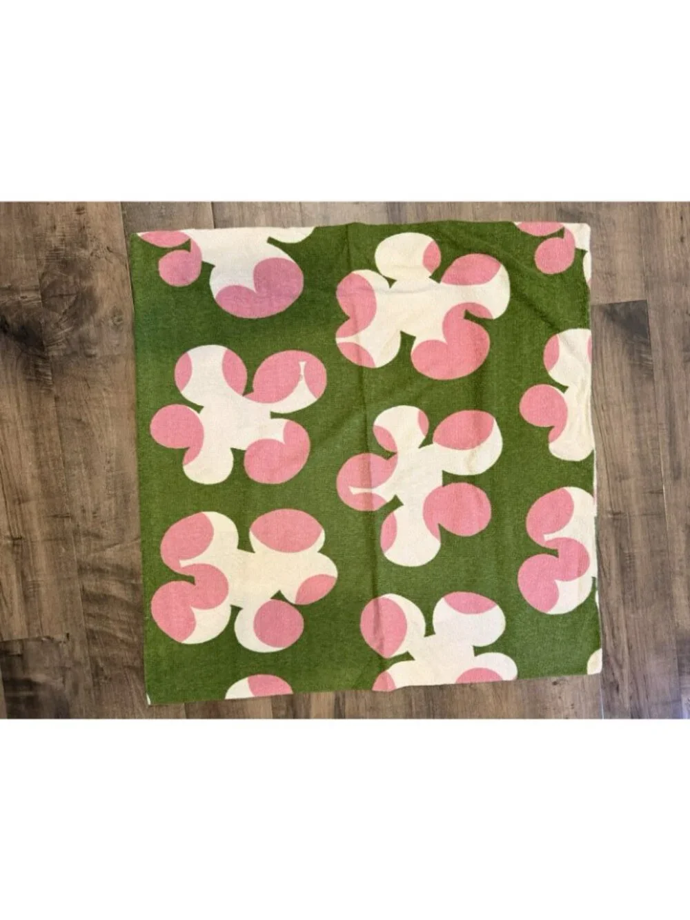 2 Vintage 70s Mod Terry Cloth Pillow Covers Pink Green Floral Retro Upcycled 28” - Picture 4 of 16